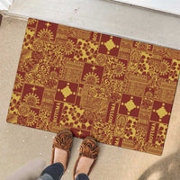 Rotuma Faiakse'ea 'e Kirisimasi Rubber Doormat Pacific Patchwork Xmas Vibes LT9 - Polynesian Pride