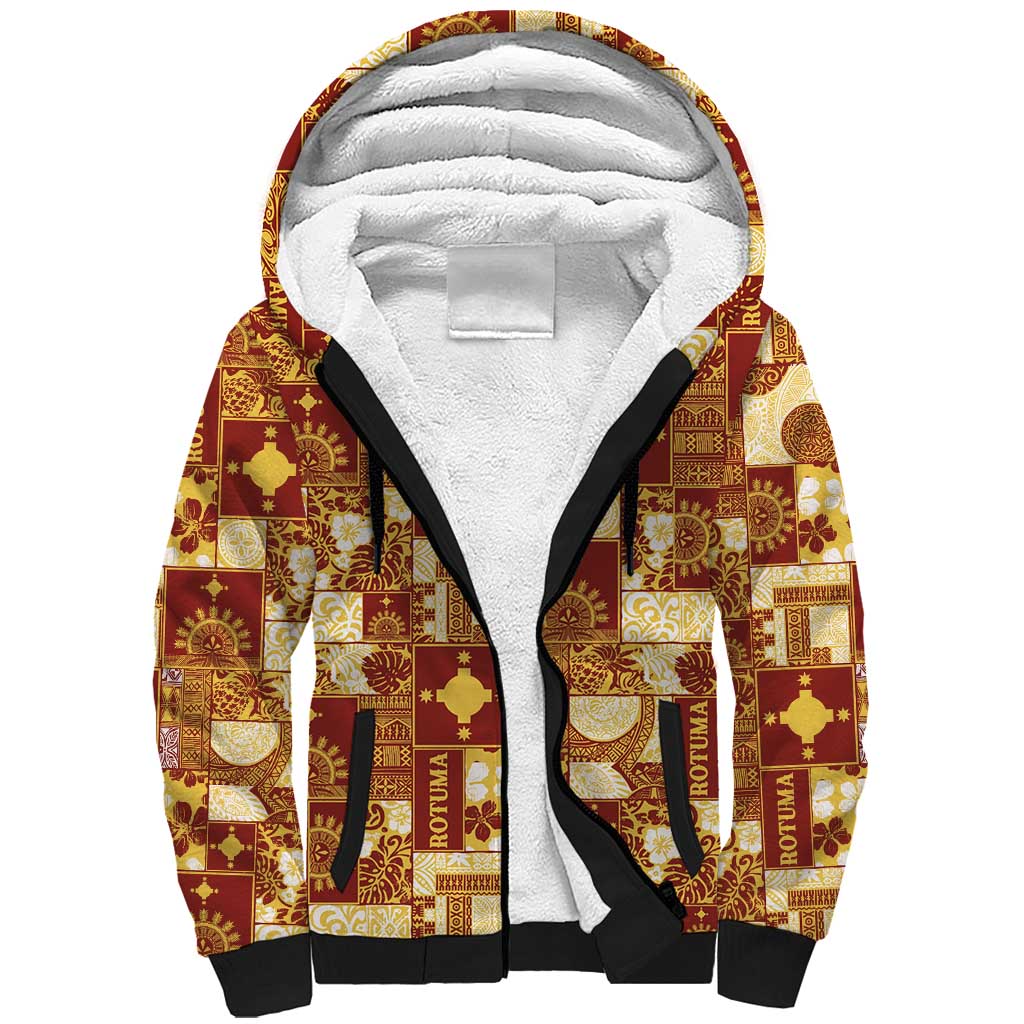 Rotuma Faiakse'ea 'e Kirisimasi Sherpa Hoodie Pacific Patchwork Xmas Vibes - Polynesian Pride