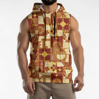 Rotuma Faiakse'ea 'e Kirisimasi Sleeveless Hoodie Pacific Patchwork Xmas Vibes - Polynesian Pride