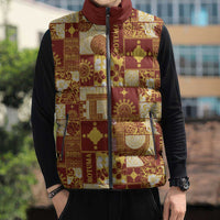 Rotuma Faiakse'ea 'e Kirisimasi Sleeveless Puffer Jacket Pacific Patchwork Xmas Vibes - Polynesian Pride