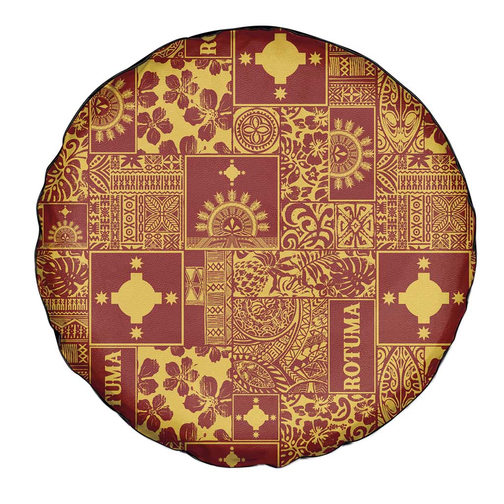 Rotuma Faiakse'ea 'e Kirisimasi Spare Tire Cover Pacific Patchwork Xmas Vibes - Polynesian Pride