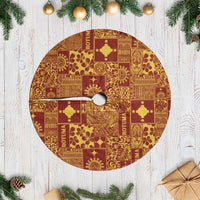 Rotuma Faiakse'ea 'e Kirisimasi Tree Skirt Pacific Patchwork Xmas Vibes LT9 Casual Red - Polynesian Pride