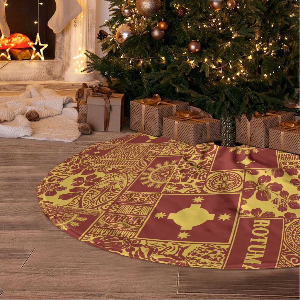Rotuma Faiakse'ea 'e Kirisimasi Tree Skirt Pacific Patchwork Xmas Vibes LT9 - Polynesian Pride