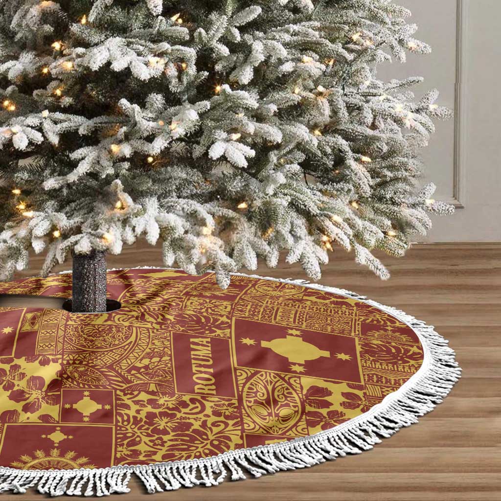 Rotuma Faiakse'ea 'e Kirisimasi Tree Skirt Pacific Patchwork Xmas Vibes LT9 - Polynesian Pride