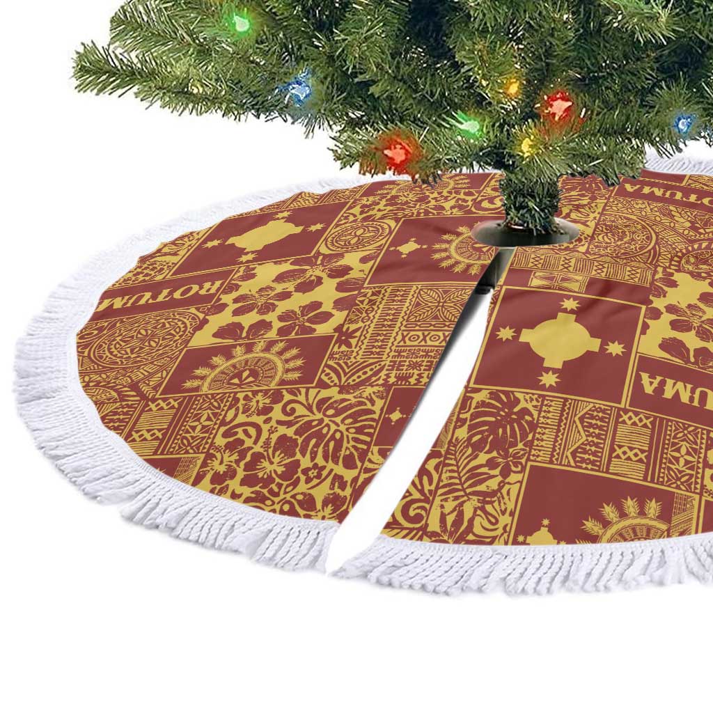 Rotuma Faiakse'ea 'e Kirisimasi Tree Skirt Pacific Patchwork Xmas Vibes LT9 - Polynesian Pride