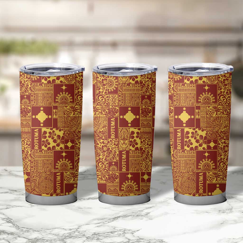 Rotuma Faiakse'ea 'e Kirisimasi Tumbler Cup Pacific Patchwork Xmas Vibes LT9 - Polynesian Pride