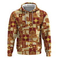 Rotuma Faiakse'ea 'e Kirisimasi Zip Hoodie Pacific Patchwork Xmas Vibes - Polynesian Pride
