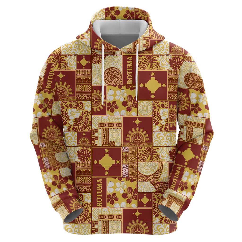 Rotuma Faiakse'ea 'e Kirisimasi Zip Hoodie Pacific Patchwork Xmas Vibes - Polynesian Pride