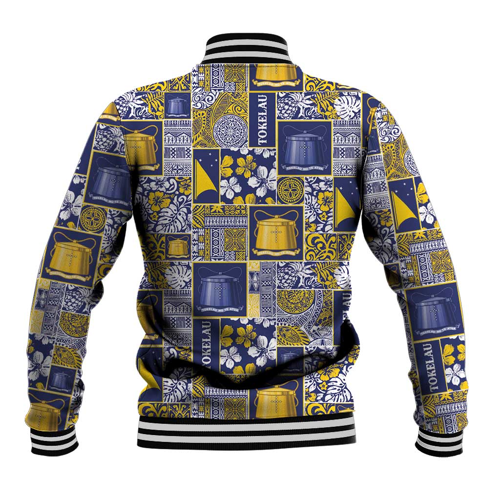 Tokelau Manuia te Kilihimahi Baseball Jacket Pacific Patchwork Xmas Vibes - Polynesian Pride