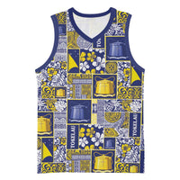 Tokelau Manuia te Kilihimahi Basketball Jersey Pacific Patchwork Xmas Vibes - Polynesian Pride