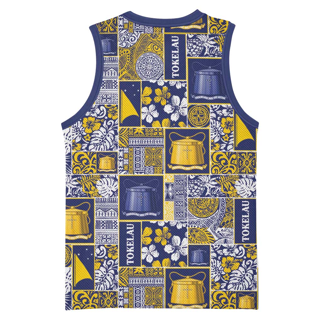 Tokelau Manuia te Kilihimahi Basketball Jersey Pacific Patchwork Xmas Vibes - Polynesian Pride