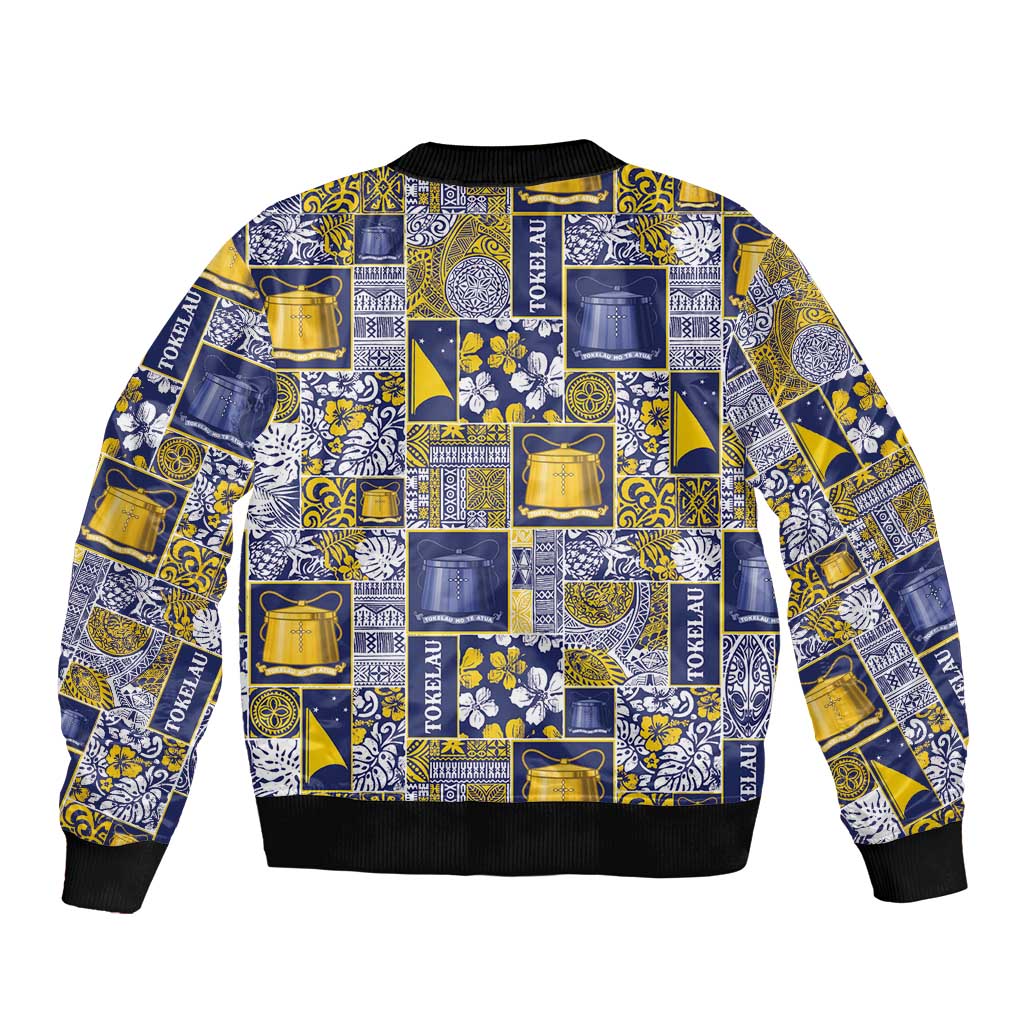 Tokelau Manuia te Kilihimahi Bomber Jacket Pacific Patchwork Xmas Vibes - Polynesian Pride