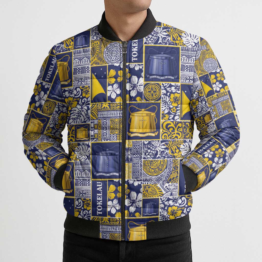 Tokelau Manuia te Kilihimahi Bomber Puffer Jacket Pacific Patchwork Xmas Vibes - Polynesian Pride