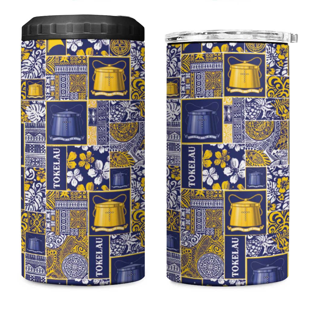 Tokelau Manuia te Kilihimahi 4 in 1 Can Cooler Tumbler Pacific Patchwork Xmas Vibes - Polynesian Pride
