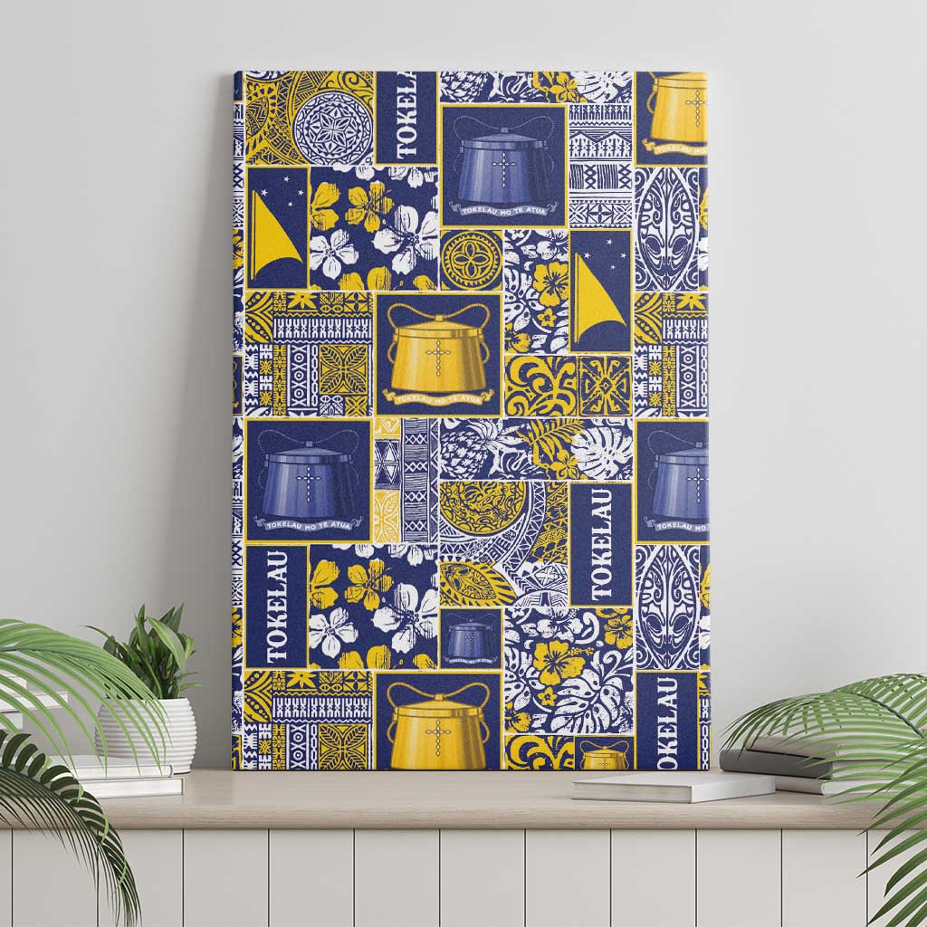 Tokelau Manuia te Kilihimahi Canvas Wall Art Pacific Patchwork Xmas Vibes - Polynesian Pride
