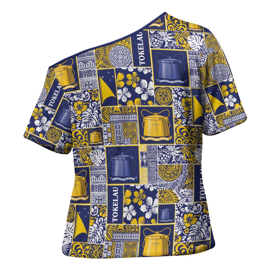 Tokelau Manuia te Kilihimahi Cross Shoulder Shirt Pacific Patchwork Xmas Vibes - Polynesian Pride