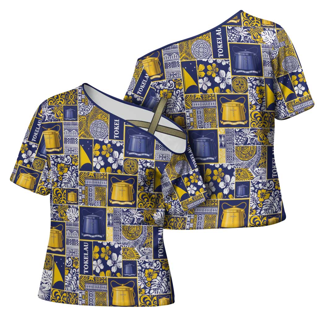 Tokelau Manuia te Kilihimahi Cross Shoulder Shirt Pacific Patchwork Xmas Vibes - Polynesian Pride