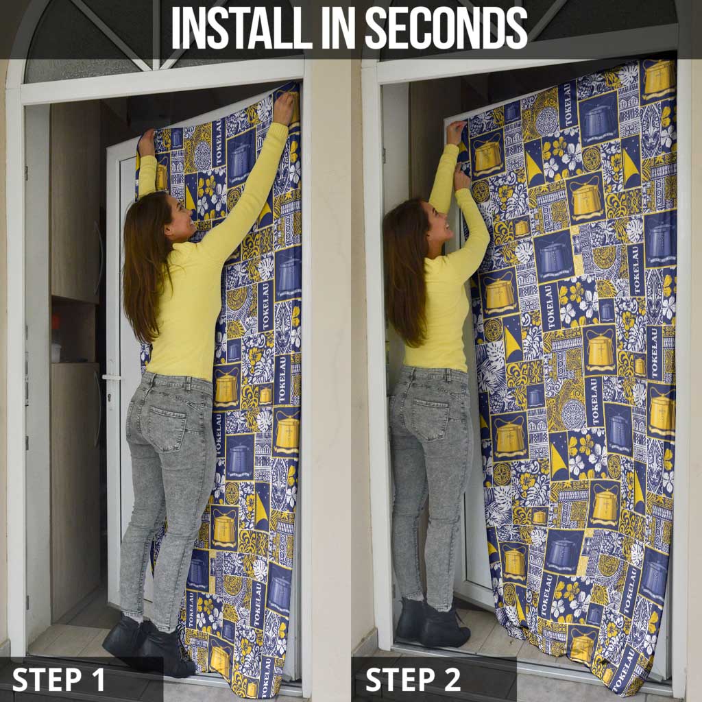 Tokelau Manuia te Kilihimahi Door Cover Pacific Patchwork Xmas Vibes - Polynesian Pride