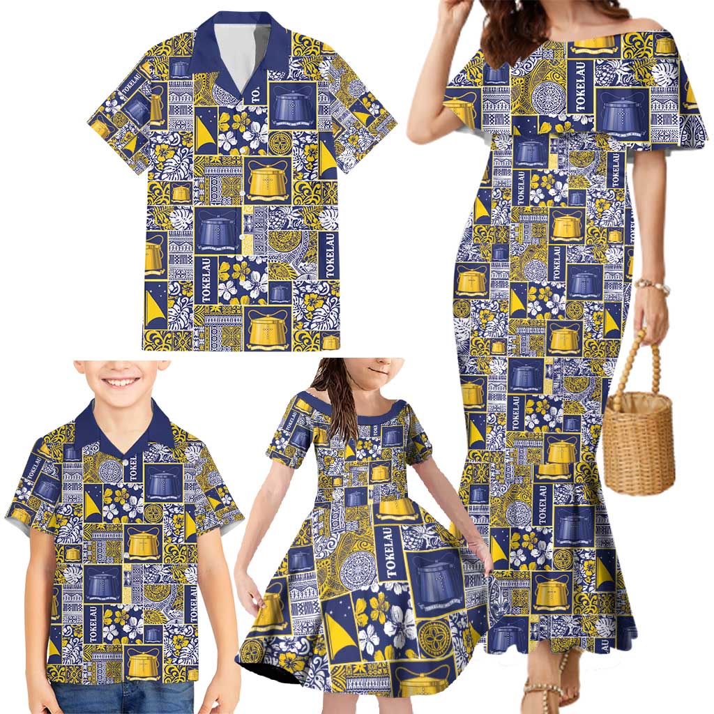 Tokelau Manuia te Kilihimahi Family Matching Mermaid Dress and Hawaiian Shirt Pacific Patchwork Xmas Vibes - Polynesian Pride