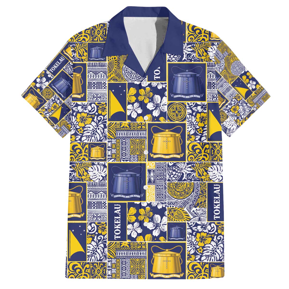 Tokelau Manuia te Kilihimahi Family Matching Off The Shoulder Long Sleeve Dress and Hawaiian Shirt Pacific Patchwork Xmas Vibes - Polynesian Pride