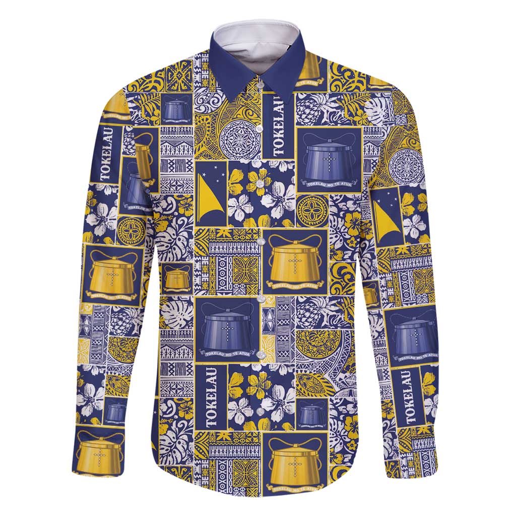 Tokelau Manuia te Kilihimahi Family Matching Off Shoulder Short Dress and Hawaiian Shirt Pacific Patchwork Xmas Vibes - Polynesian Pride