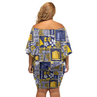 Tokelau Manuia te Kilihimahi Family Matching Off Shoulder Short Dress and Hawaiian Shirt Pacific Patchwork Xmas Vibes - Polynesian Pride