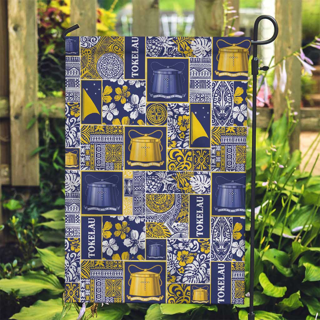 Tokelau Manuia te Kilihimahi Garden Flag Pacific Patchwork Xmas Vibes - Polynesian Pride