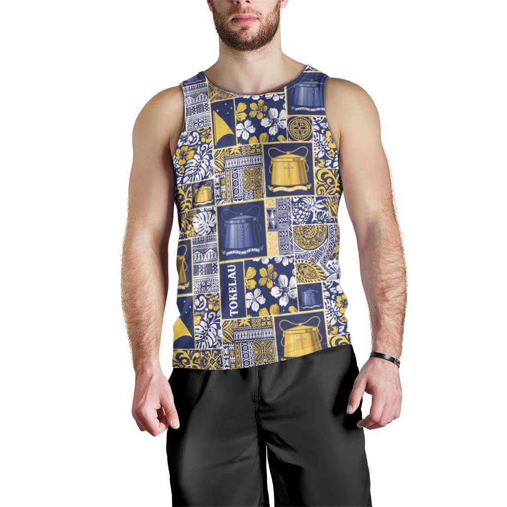 Tokelau Manuia te Kilihimahi Men Tank Top Pacific Patchwork Xmas Vibes - Polynesian Pride