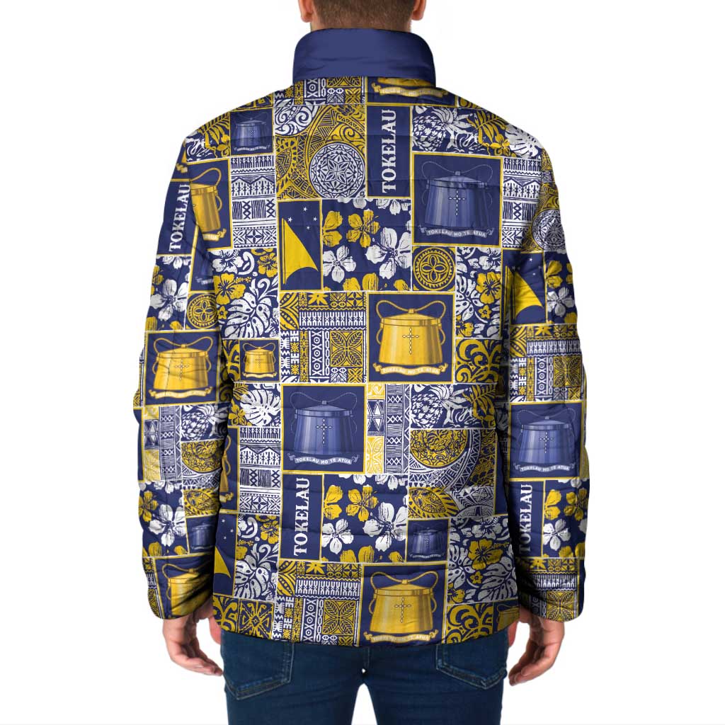 Tokelau Manuia te Kilihimahi Padded Jacket Pacific Patchwork Xmas Vibes - Polynesian Pride