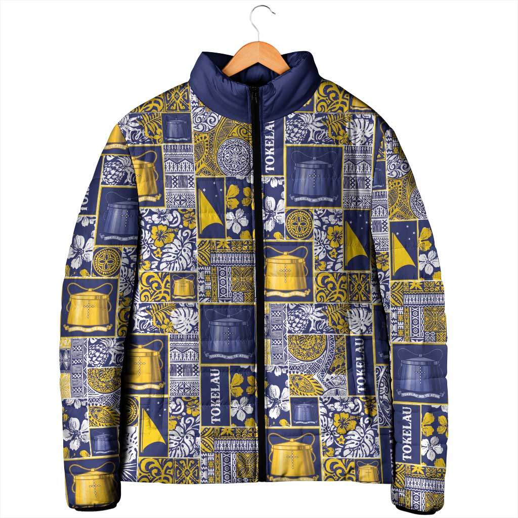 Tokelau Manuia te Kilihimahi Padded Jacket Pacific Patchwork Xmas Vibes - Polynesian Pride