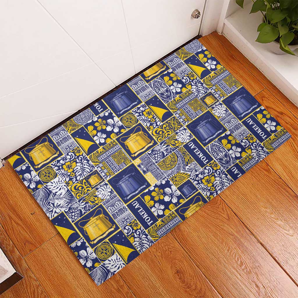 Tokelau Manuia te Kilihimahi Rubber Doormat Pacific Patchwork Xmas Vibes - Polynesian Pride