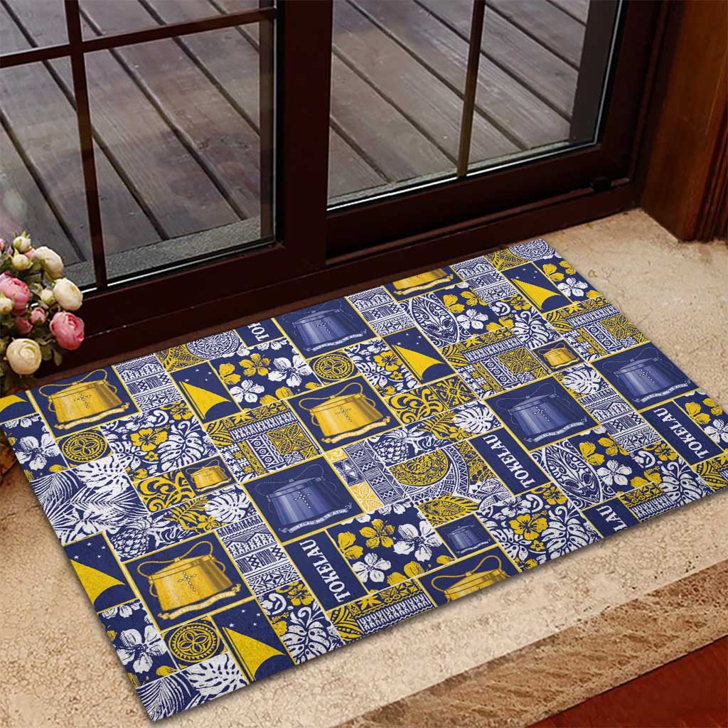Tokelau Manuia te Kilihimahi Rubber Doormat Pacific Patchwork Xmas Vibes - Polynesian Pride