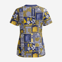 Tokelau Manuia te Kilihimahi Scrub Top Pacific Patchwork Xmas Vibes - Polynesian Pride