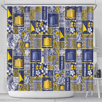 Tokelau Manuia te Kilihimahi Shower Curtain Pacific Patchwork Xmas Vibes - Polynesian Pride