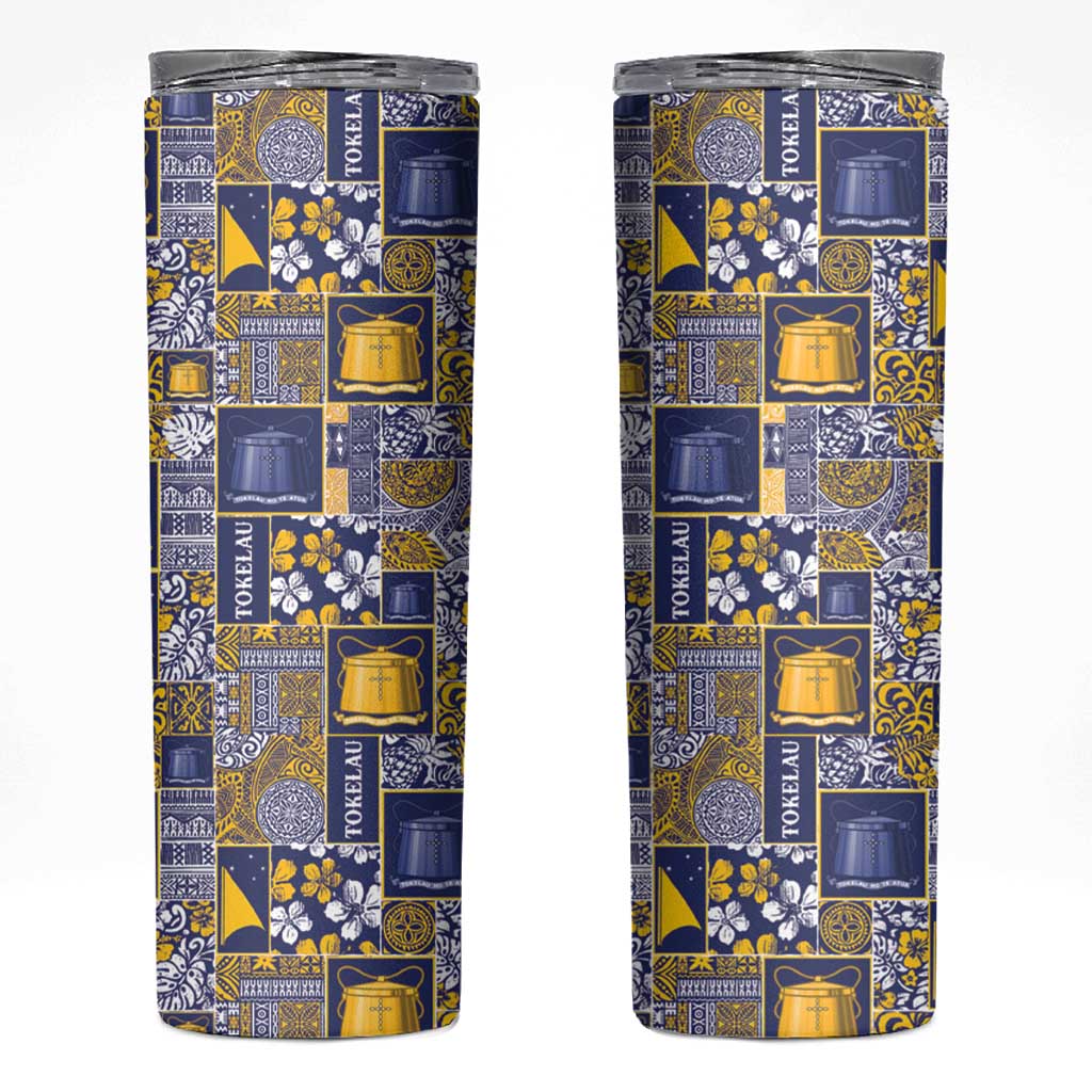 Tokelau Manuia te Kilihimahi Skinny Tumbler Pacific Patchwork Xmas Vibes - Polynesian Pride