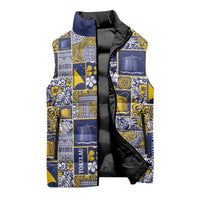 Tokelau Manuia te Kilihimahi Sleeveless Puffer Jacket Pacific Patchwork Xmas Vibes - Polynesian Pride