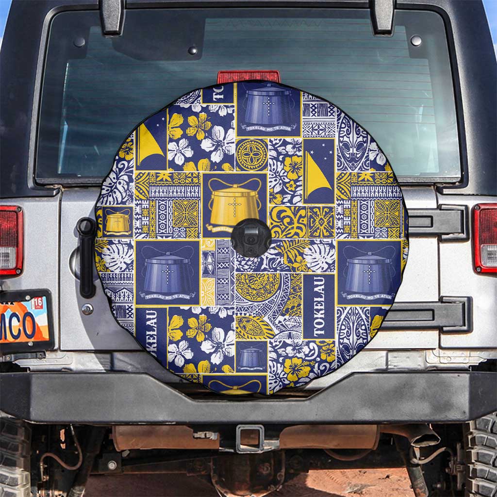 Tokelau Manuia te Kilihimahi Spare Tire Cover Pacific Patchwork Xmas Vibes - Polynesian Pride