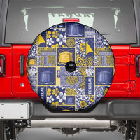 Tokelau Manuia te Kilihimahi Spare Tire Cover Pacific Patchwork Xmas Vibes - Polynesian Pride