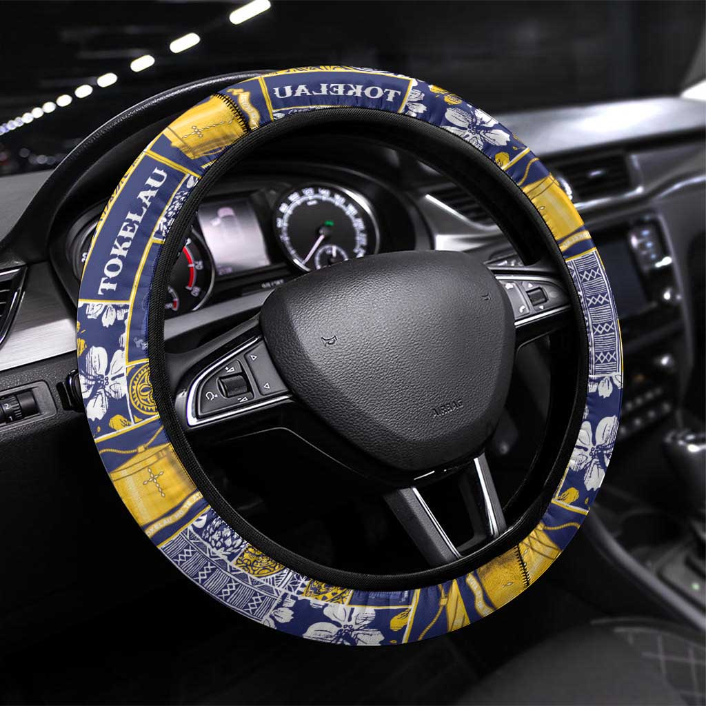 Tokelau Manuia te Kilihimahi Steering Wheel Cover Pacific Patchwork Xmas Vibes - Polynesian Pride