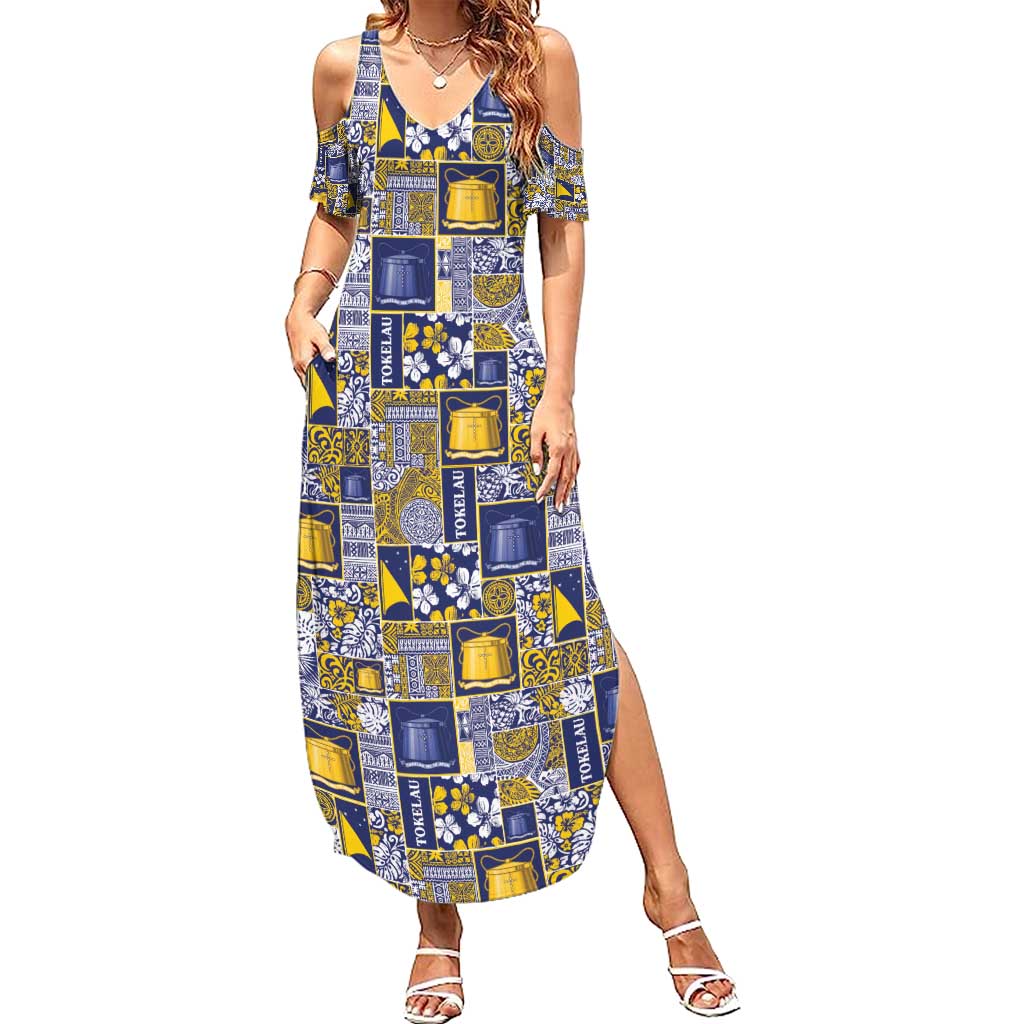 Tokelau Manuia te Kilihimahi Summer Maxi Dress Pacific Patchwork Xmas Vibes - Polynesian Pride