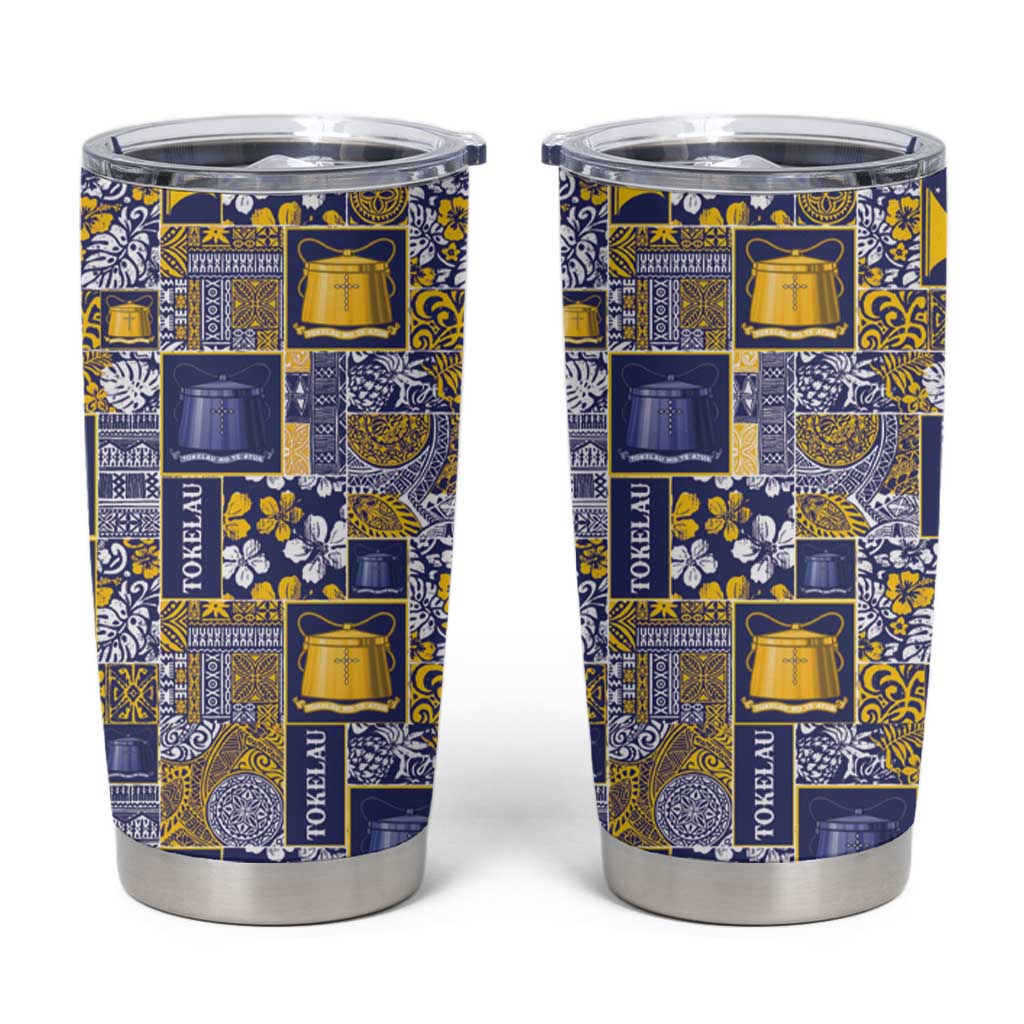 Tokelau Manuia te Kilihimahi Tumbler Cup Pacific Patchwork Xmas Vibes - Polynesian Pride