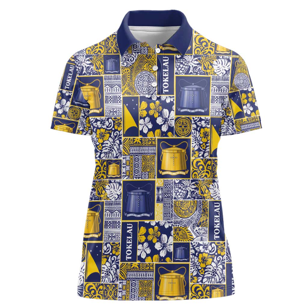 Tokelau Manuia te Kilihimahi Women Polo Shirt Pacific Patchwork Xmas Vibes - Polynesian Pride