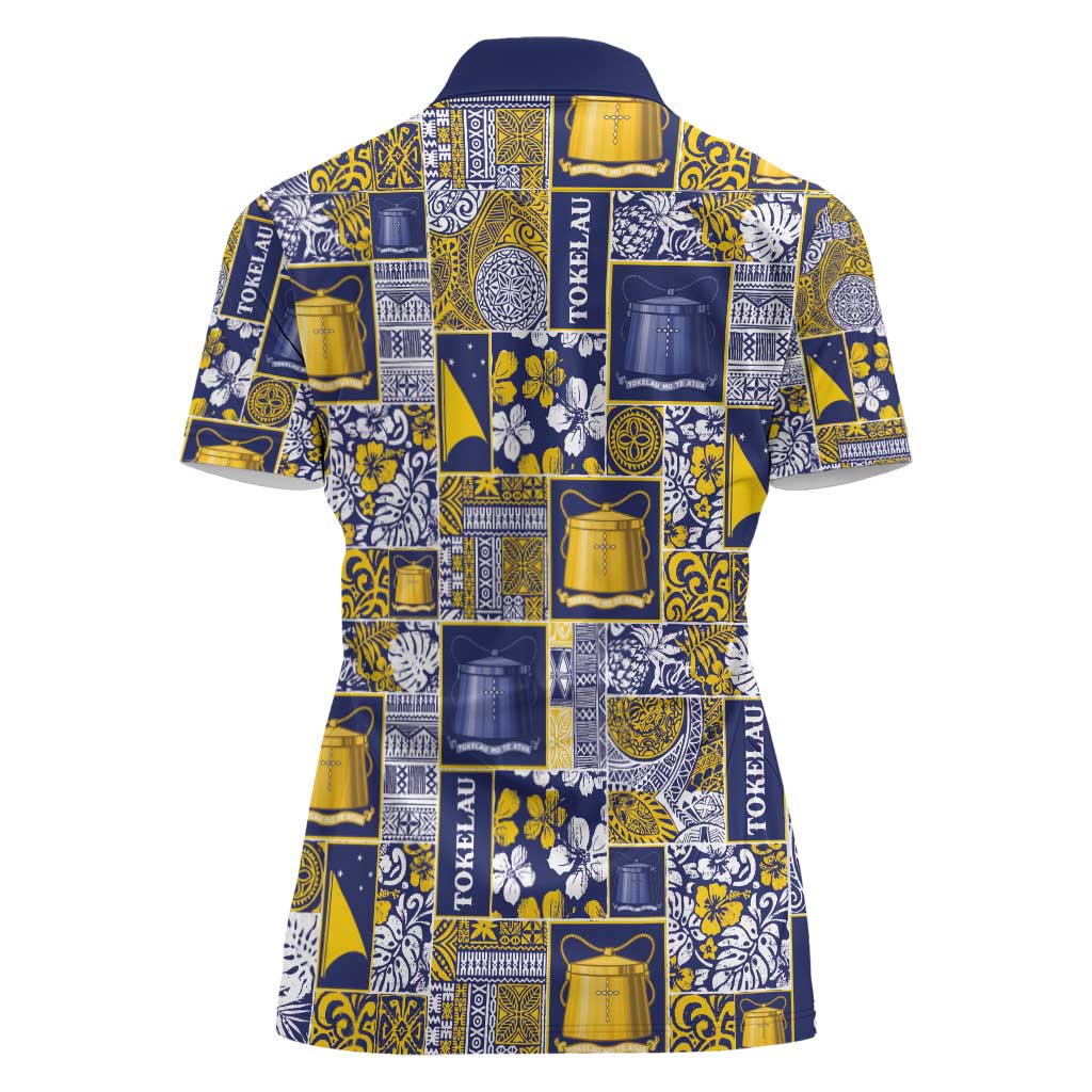 Tokelau Manuia te Kilihimahi Women Polo Shirt Pacific Patchwork Xmas Vibes - Polynesian Pride