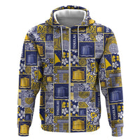 Tokelau Manuia te Kilihimahi Zip Hoodie Pacific Patchwork Xmas Vibes - Polynesian Pride