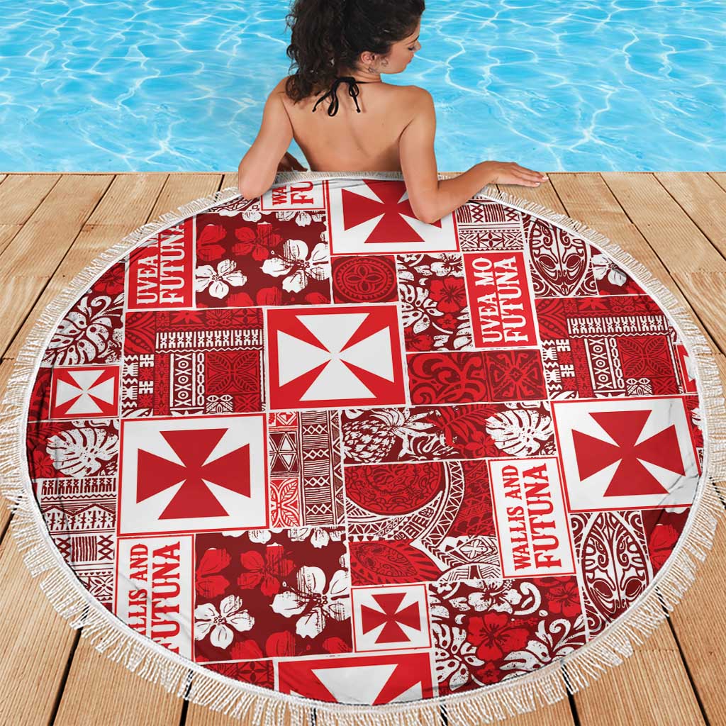 Wallis Et Futuna Kilisimasi Fiefia Beach Blanket Pacific Patchwork Xmas Vibes - Polynesian Pride