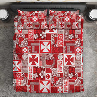 Wallis Et Futuna Kilisimasi Fiefia Bedding Set Pacific Patchwork Xmas Vibes LT9 Red - Polynesian Pride