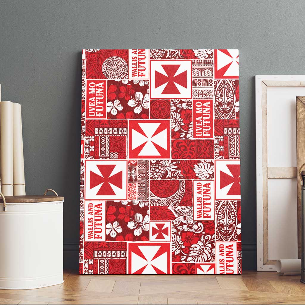 Wallis Et Futuna Kilisimasi Fiefia Canvas Wall Art Pacific Patchwork Xmas Vibes - Polynesian Pride