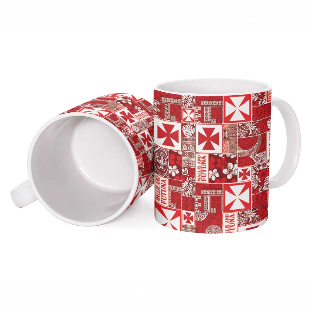 Wallis Et Futuna Kilisimasi Fiefia Ceramic Mug Pacific Patchwork Xmas Vibes LT9 - Polynesian Pride
