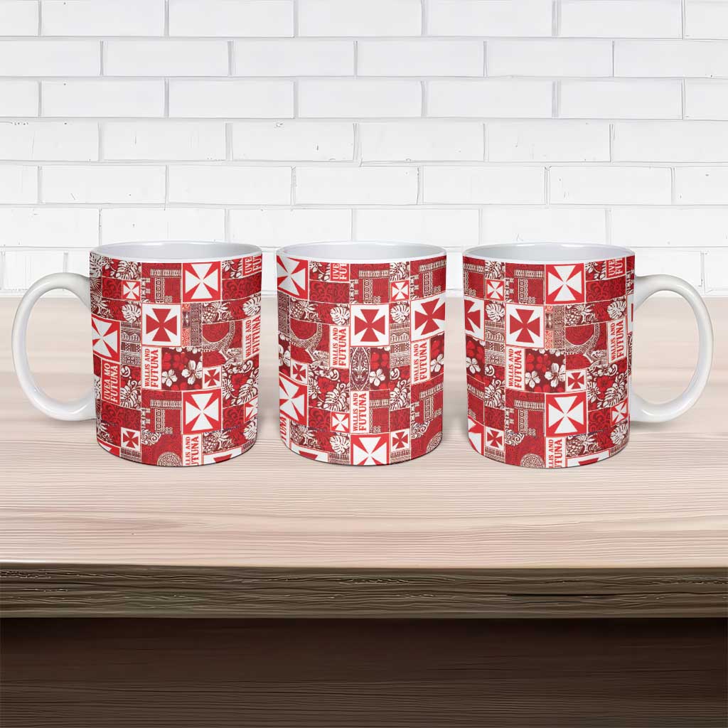 Wallis Et Futuna Kilisimasi Fiefia Ceramic Mug Pacific Patchwork Xmas Vibes LT9 - Polynesian Pride