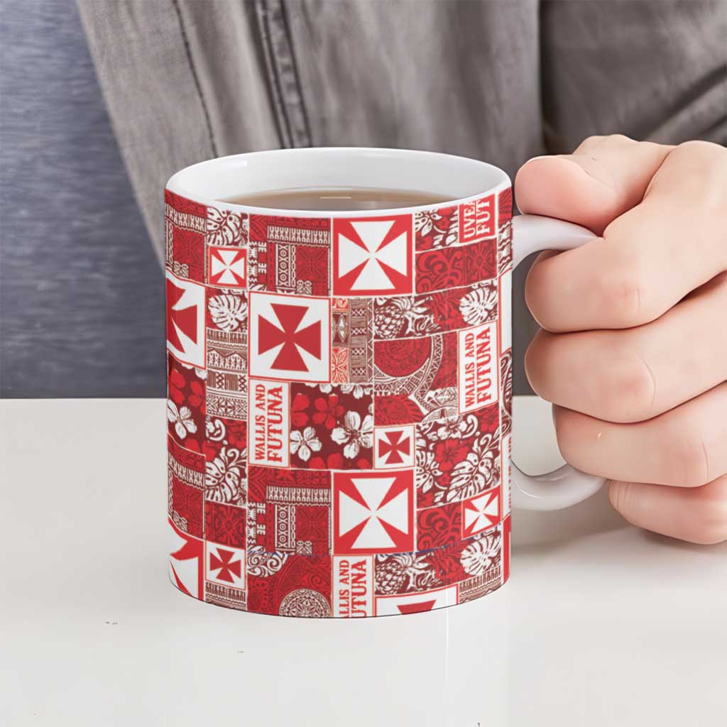 Wallis Et Futuna Kilisimasi Fiefia Ceramic Mug Pacific Patchwork Xmas Vibes LT9 - Polynesian Pride